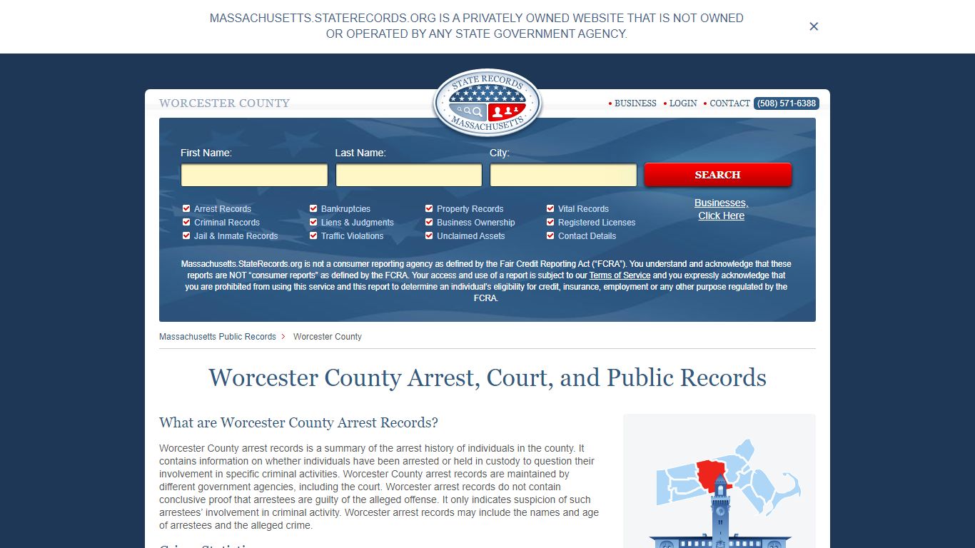 Worcester County Arrest, Court, and Public Records